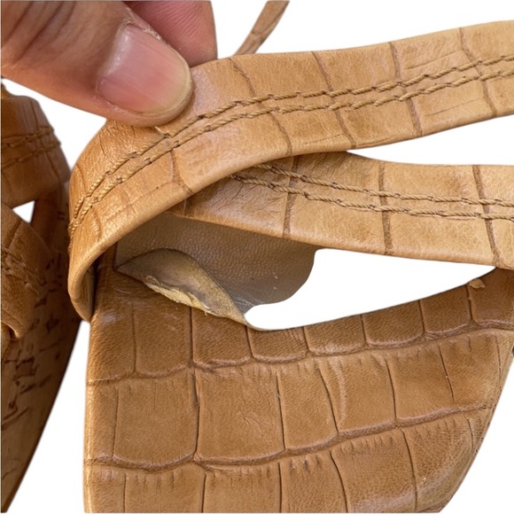 Stuart Weitzman size 10 tan ankle strap platforms cork heel - Picture 7 of 8